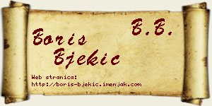 Boris Bjekić vizit kartica